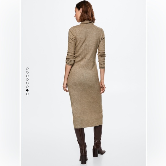 Mango MNG NWT Knitted turtleneck dress brown size small - Picture 2 of 8